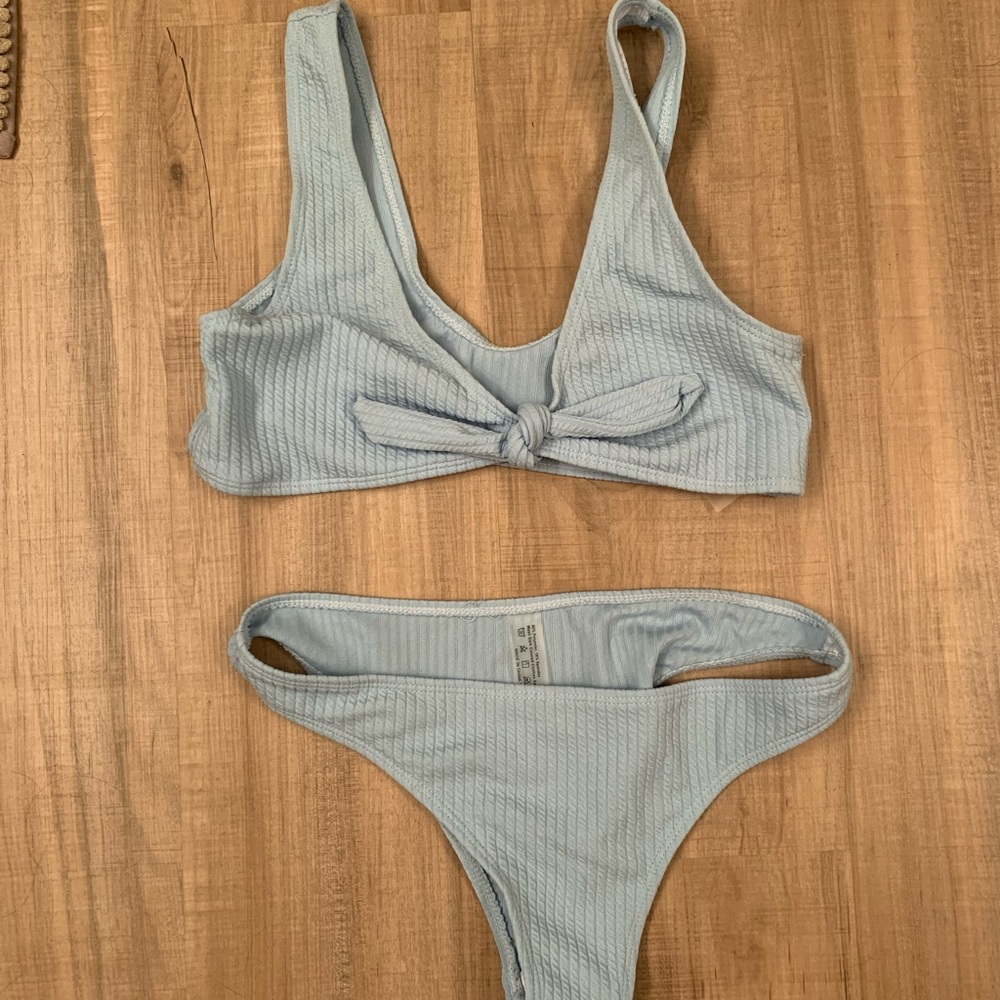 Cheeky blue swim suit